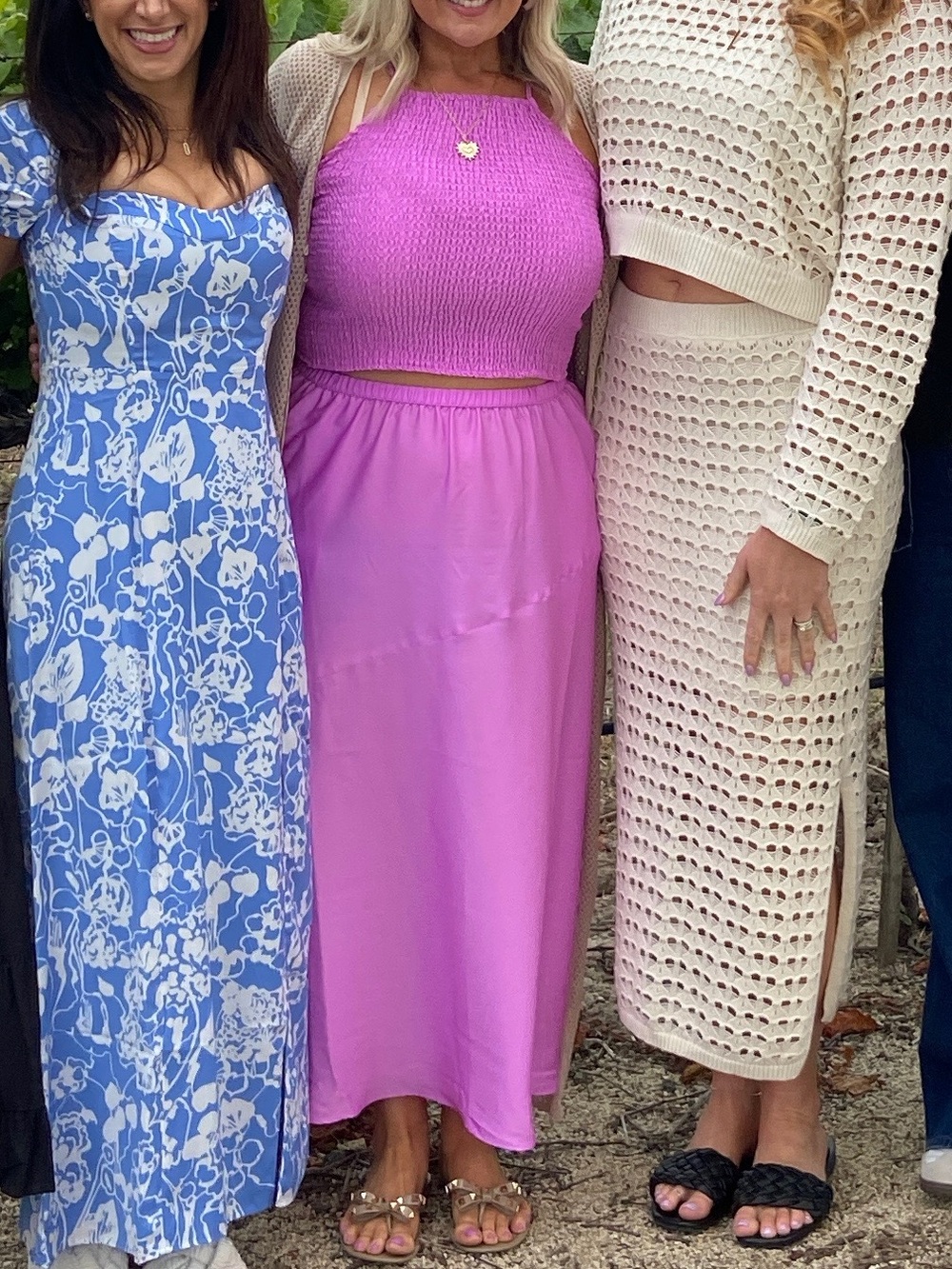 Lilac Two-Piece Matching Set | Smocked Halter Crop Top and Flowy Midi-Skirt - Picture 5 of 5